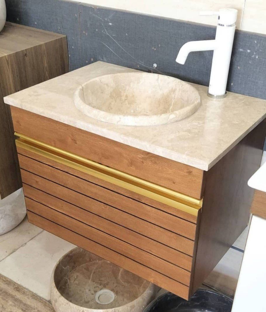 روشویی کابینتی طرح چوب